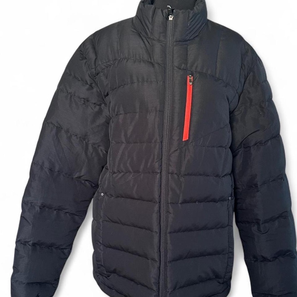Spyder Men's Down Puffer Jacket XL
Fits L Black Red-Orange Zipper Pockets